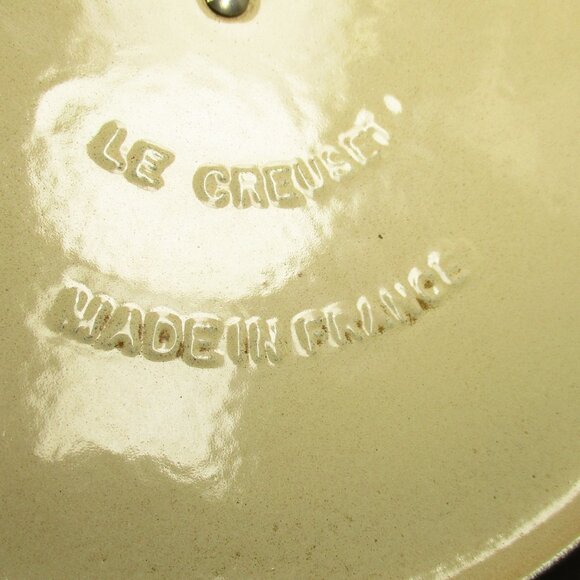 VTG Le Creuset France “E” 4.5 Qt Ribbed Flame Orange Enameled Dutch Oven Pot Lid - Picture 11 of 11